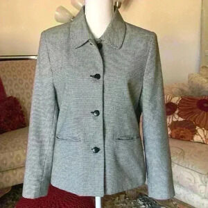 Vintage Paul Harris Design Women’s Black & White Checked Blazer S